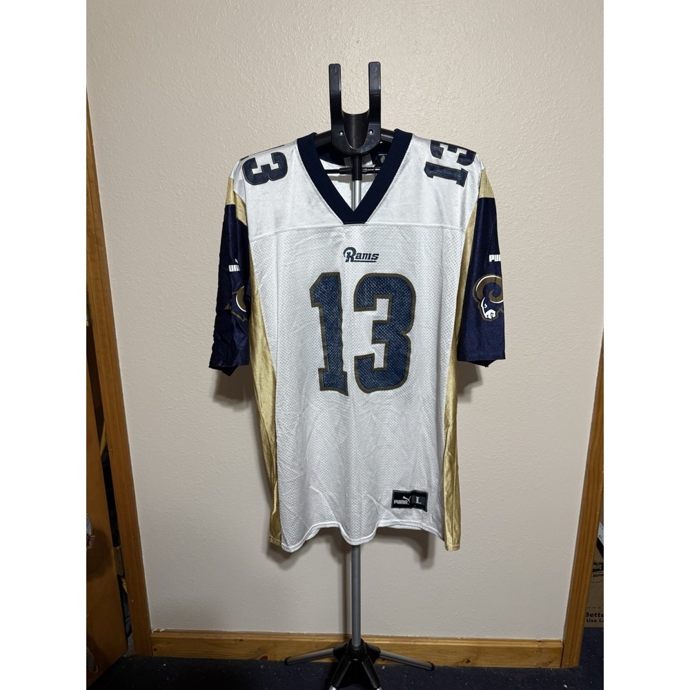Puma Kurt Warner #13 St Louis‎ Rams NFL Jersey White Blue Large